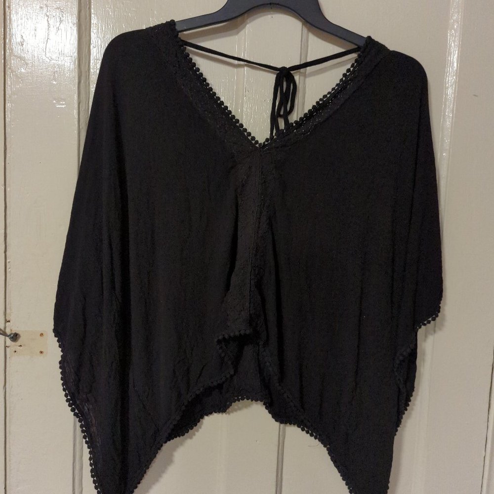 Black gauze shirt